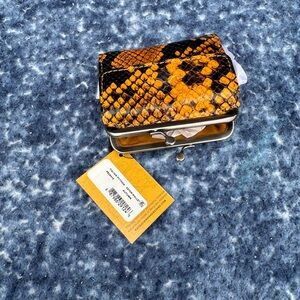 Patricia Nash Snake Print Astor Leather Wallet with Metal Clasp